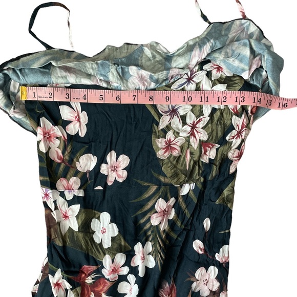 Chaser Tropical Print Strappy Tie-Back Maxi Dress M - Picture 8 of 10
